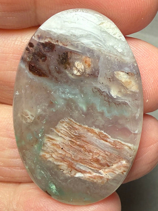 Oval 39x25mm Aqua Chalcedony Cabochon 15