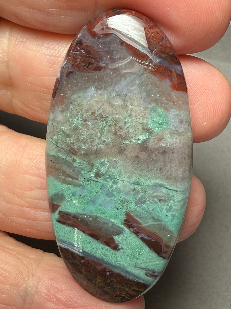 Oval 53x26mm Aqua Chalcedony Cabochon 24