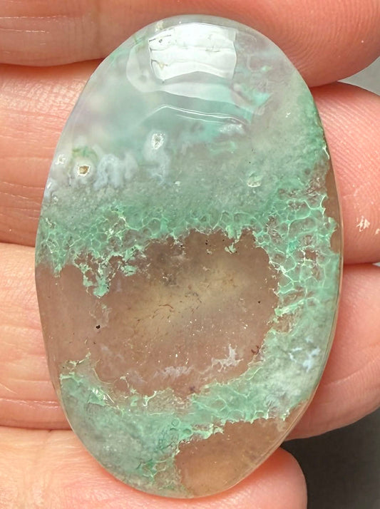 Oval 38x24mm Aqua Chalcedony Cabochon 28