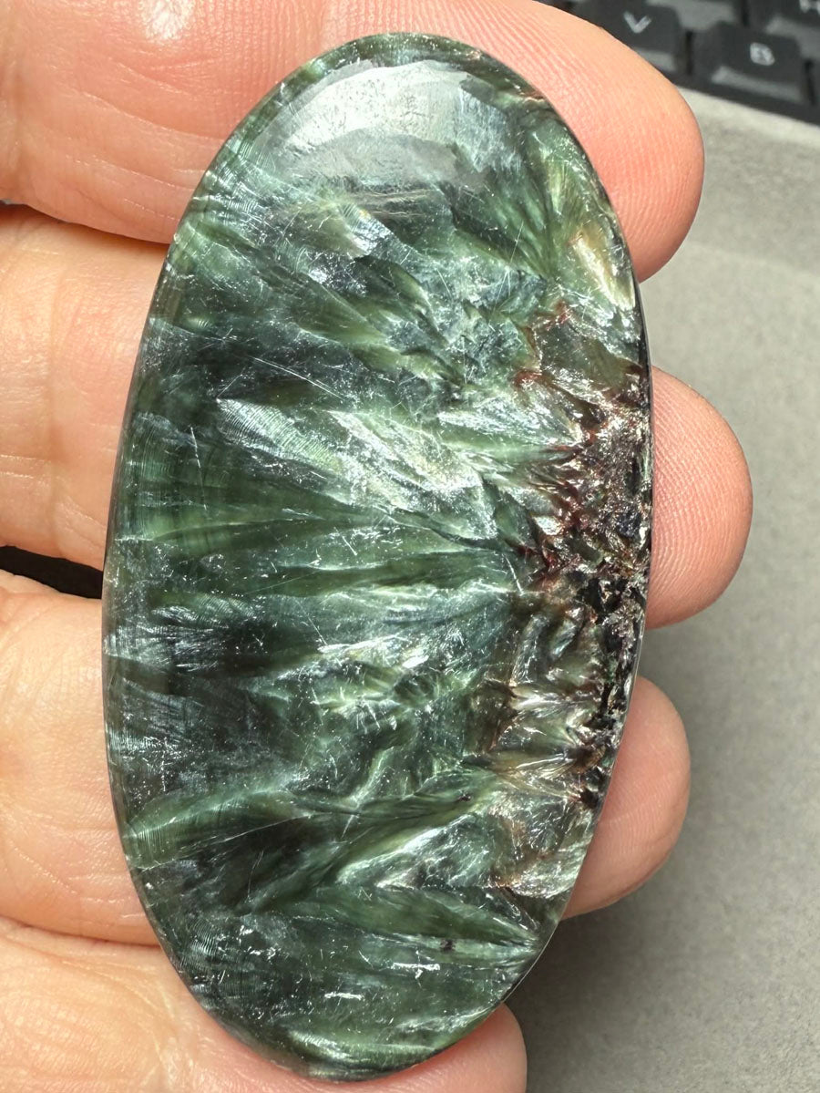 Oval 59x30mm Seraphinite Cabochon 54