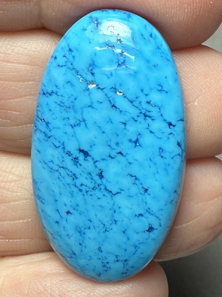 Oval 34x19mm Feroza Turquoise Cabochon 28