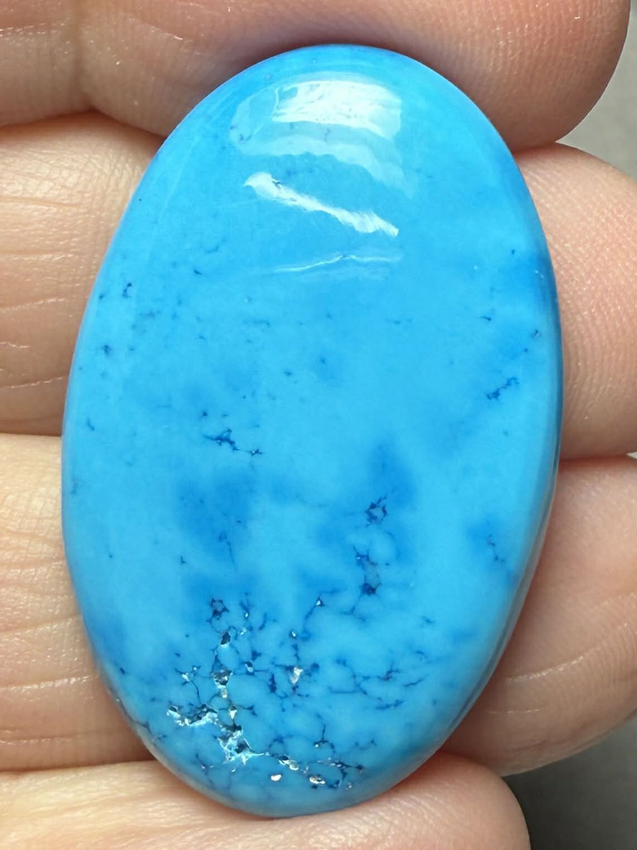 Oval 33x21mm Feroza Turquoise Cabochon 29