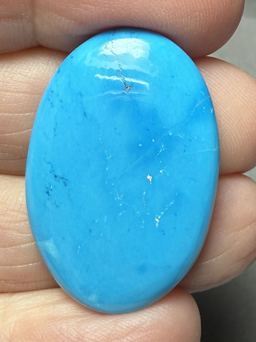 Oval 32x22mm Feroza Turquoise Cabochon 32