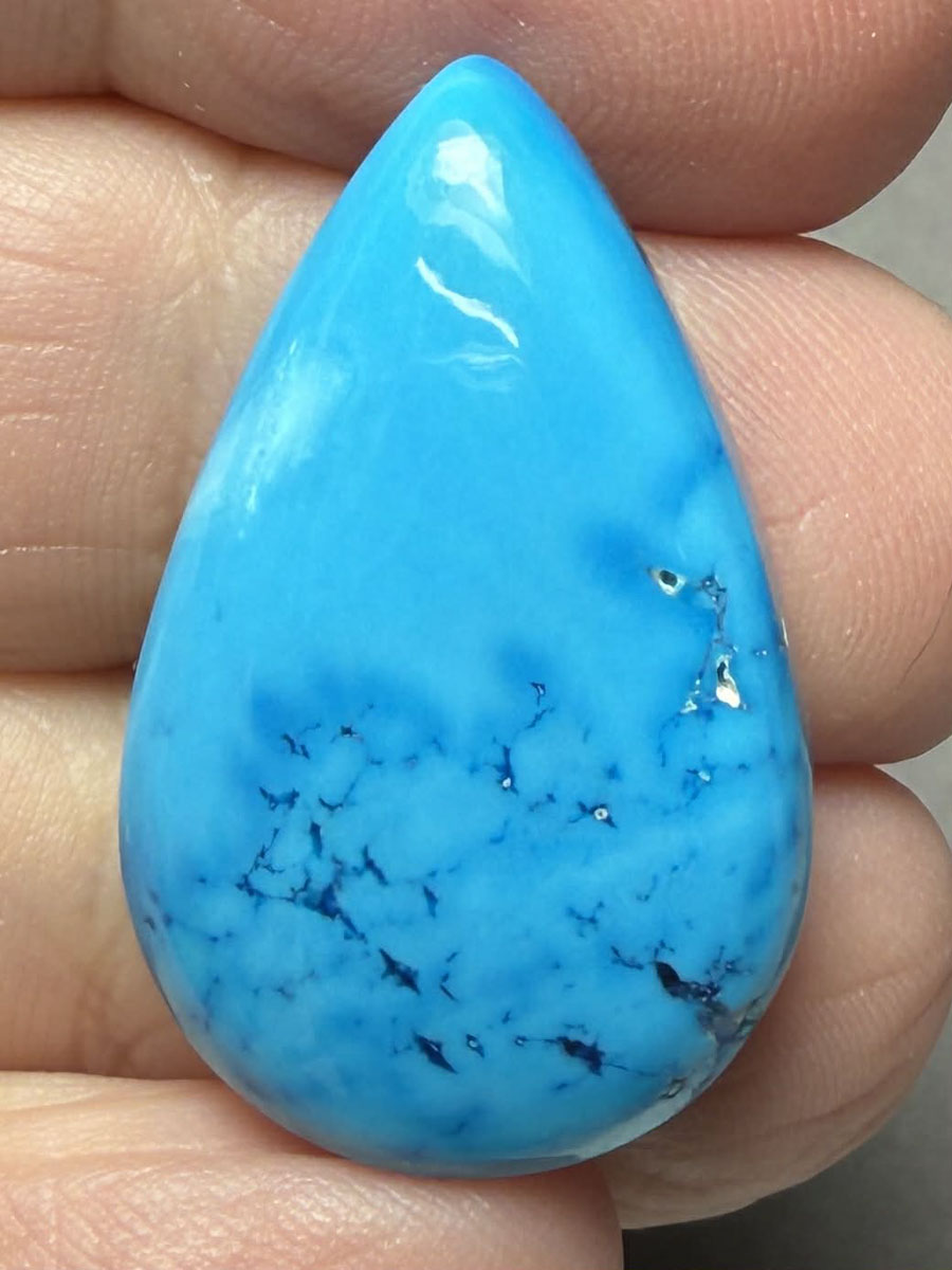 Teardrop 29x18mm Feroza Turquoise Cabochon 33