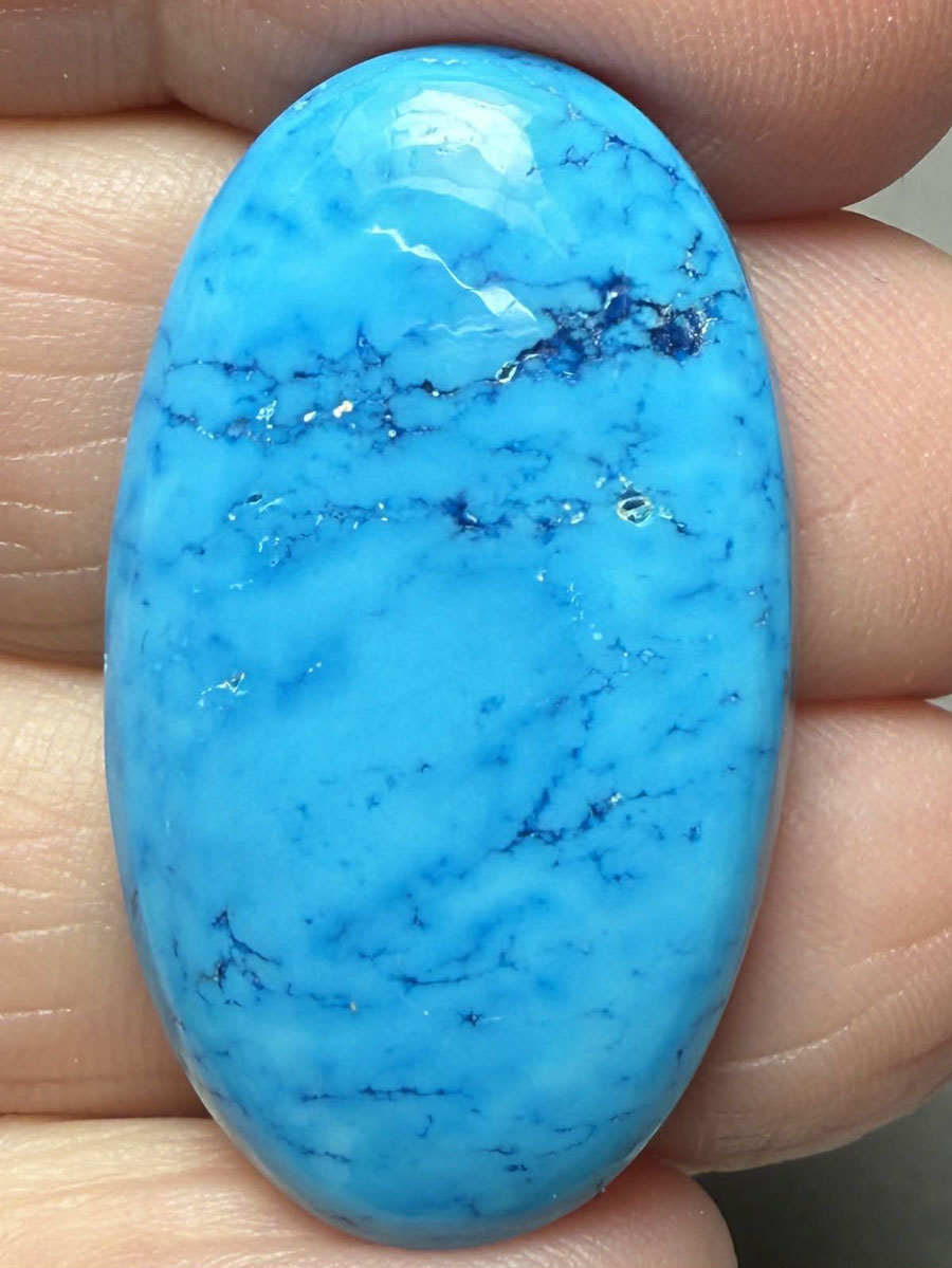 Oval 33x19mm Feroza Turquoise Cabochon 35