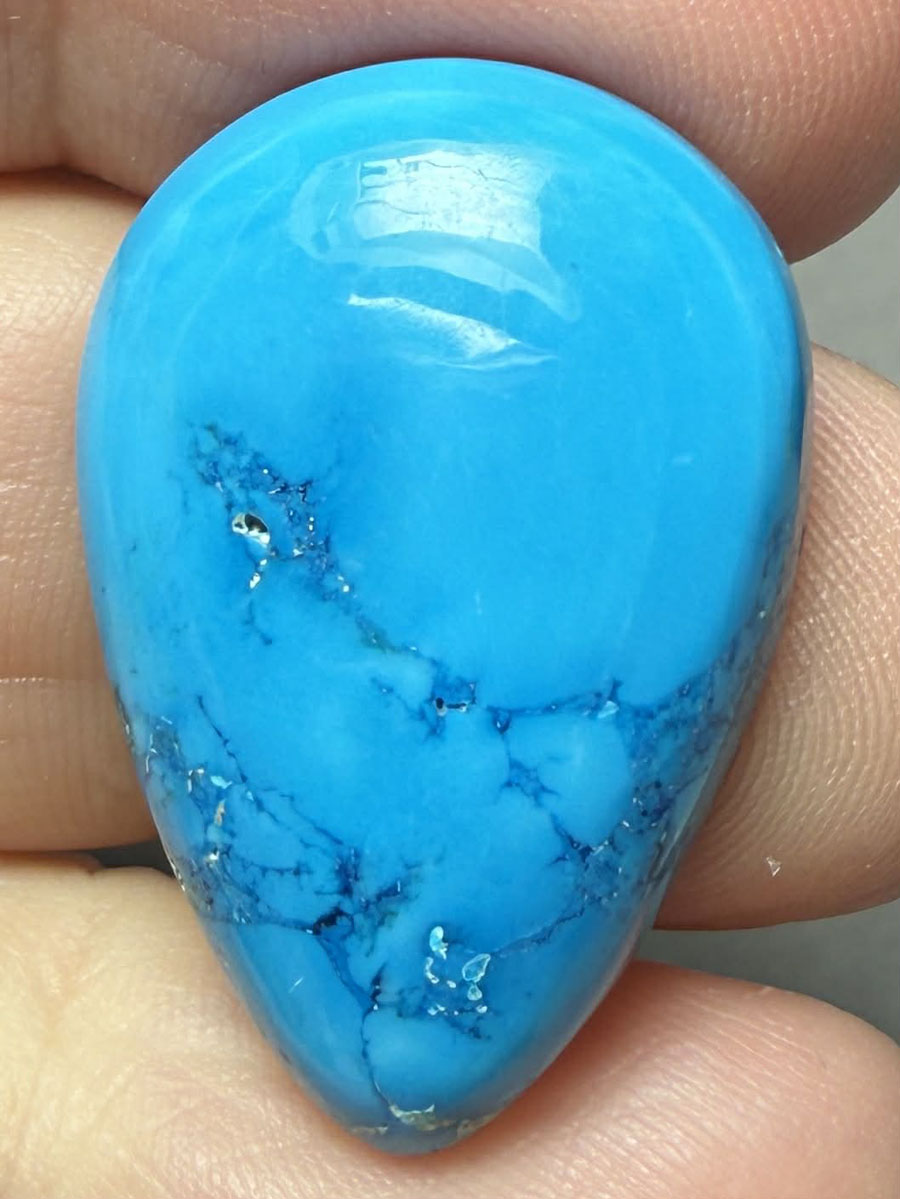 Teardrop 28x18mm Feroza Turquoise Cabochon 36