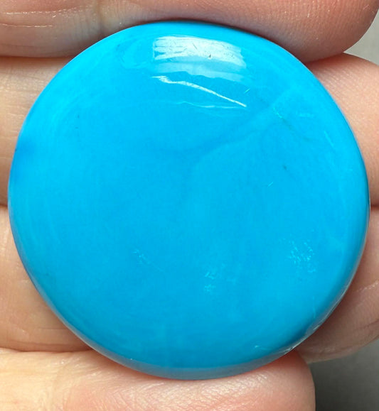 Round 31x31mm Feroza Turquoise Cabochon 37