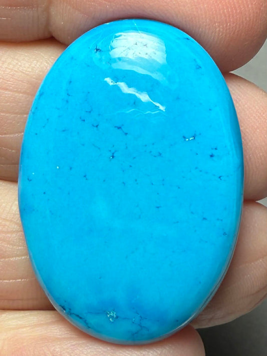 Oval 34x23mm Feroza Turquoise Cabochon 40