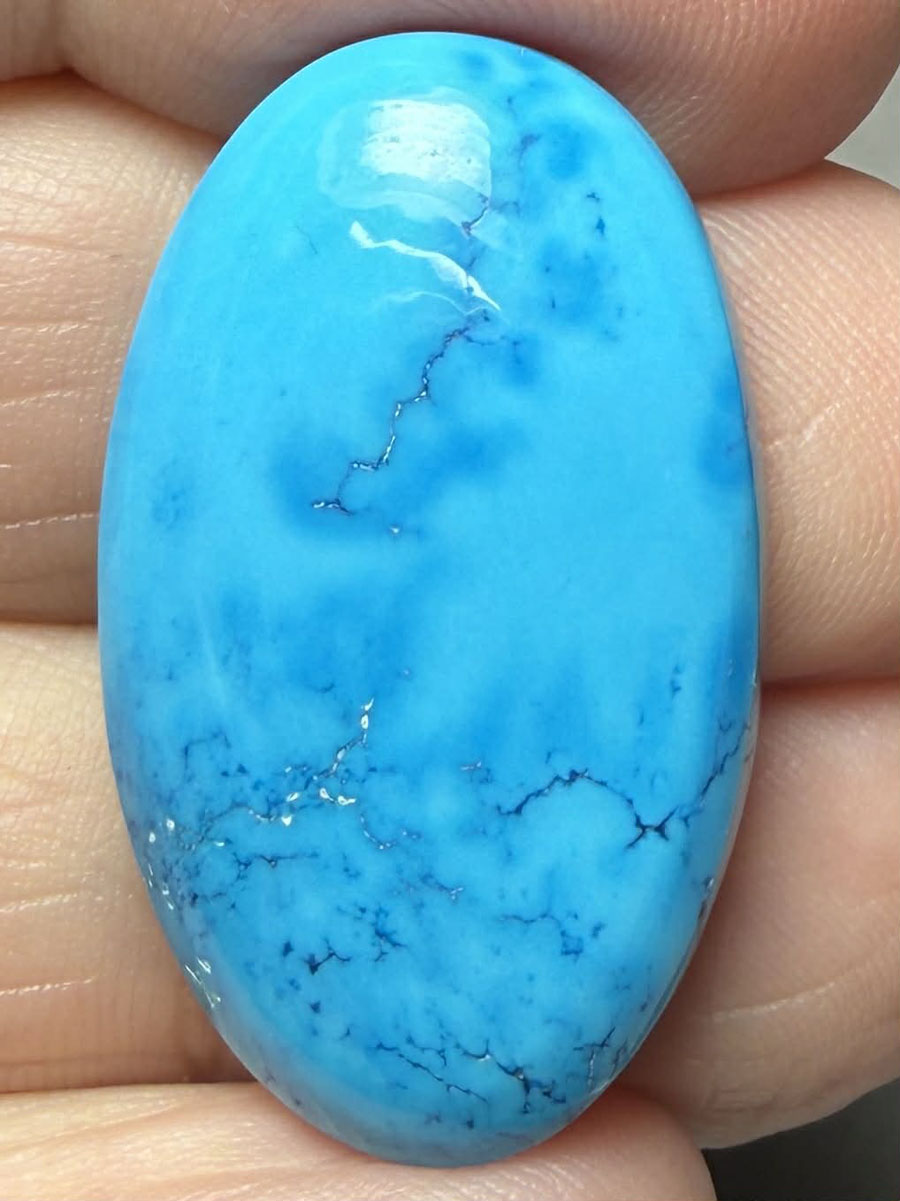 Oval 30x18mm Feroza Turquoise Cabochon 42