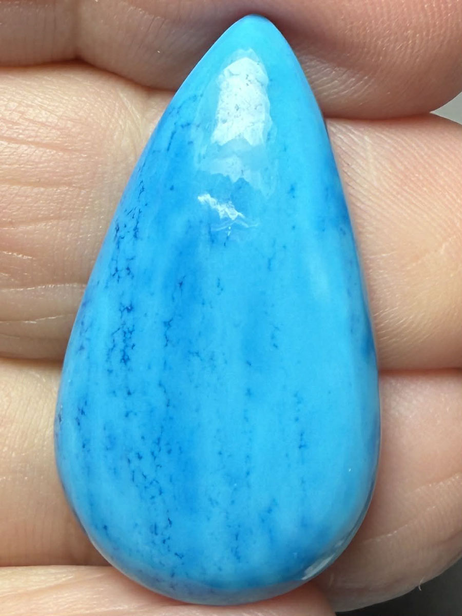 Teardrop 32x18mm Feroza Turquoise Cabochon 44