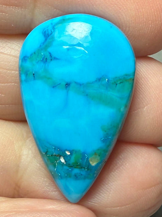 Teardrop 29x18mm Feroza Turquoise Cabochon 45