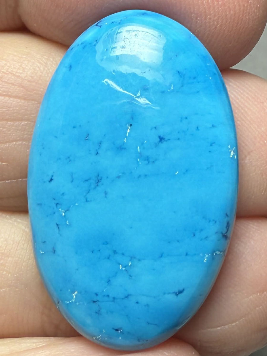 Oval 30x19mm Feroza Turquoise Cabochon 48