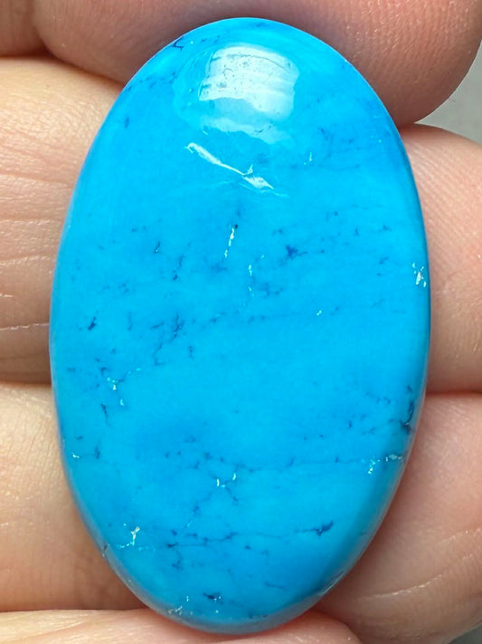 Oval 30x19mm Feroza Turquoise Cabochon 48