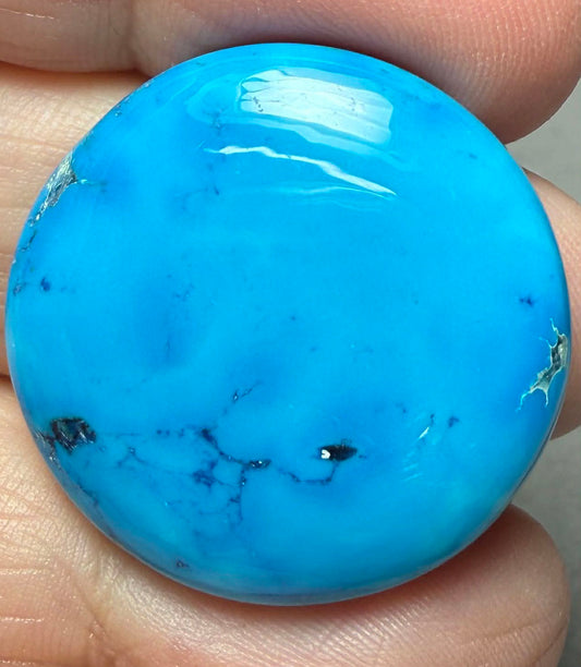 Round 29x29mm Feroza Turquoise Cabochon 53