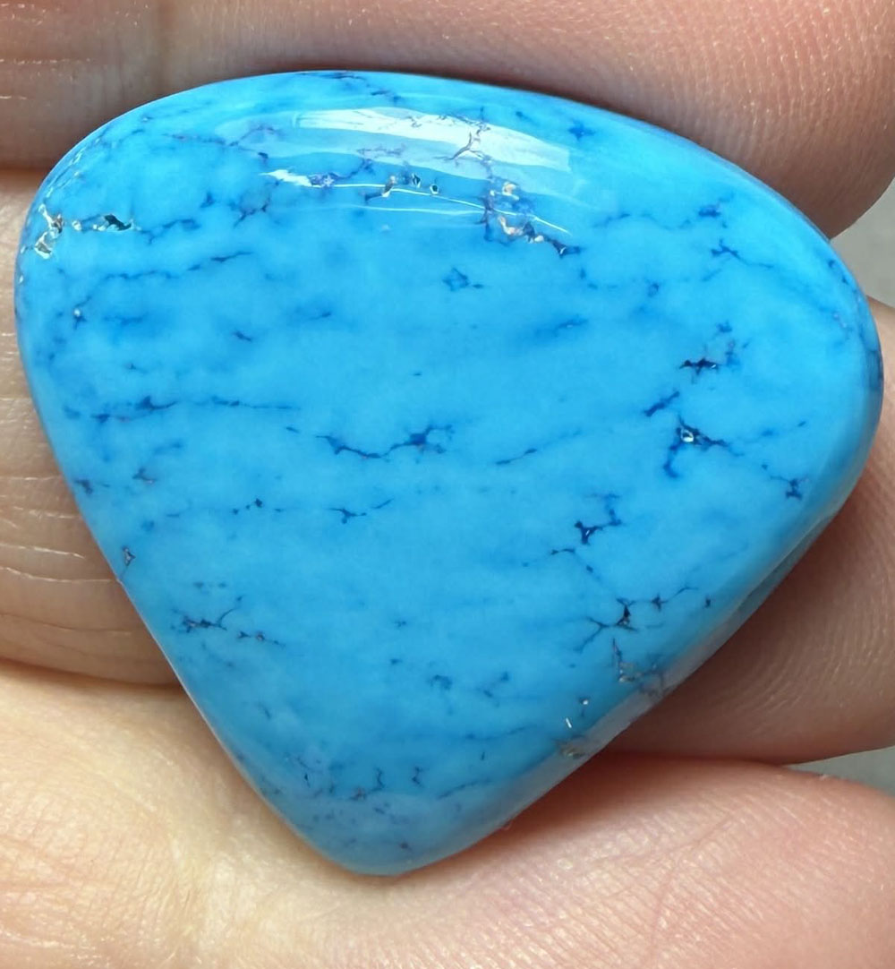 Teardrop 25x26mm Feroza Turquoise Cabochon 55