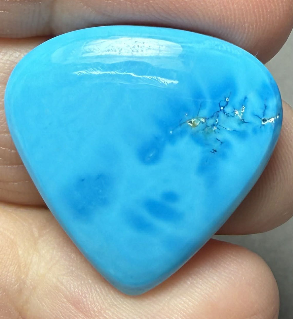 Teardrop 25x26mm Feroza Turquoise Cabochon 57