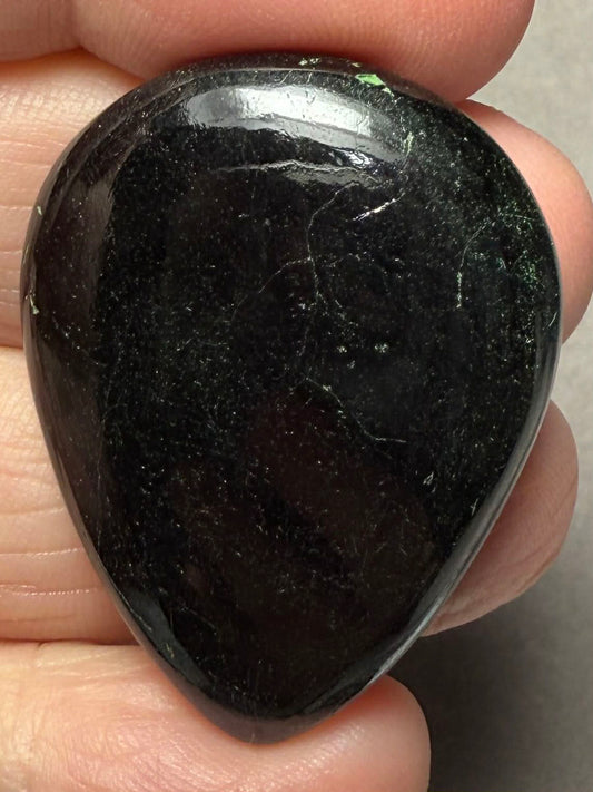 Teardrop 37x28mm Black Tourmaline Cabochon 36