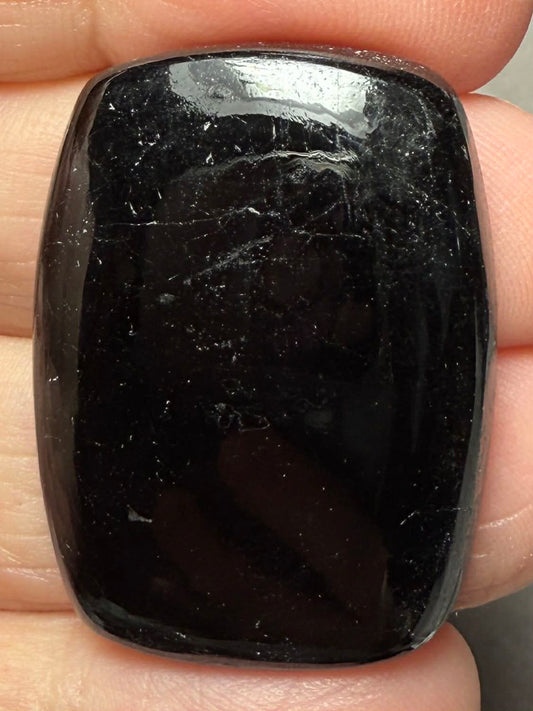 Rectangle 33x24mm Black Tourmaline Cabochon 42