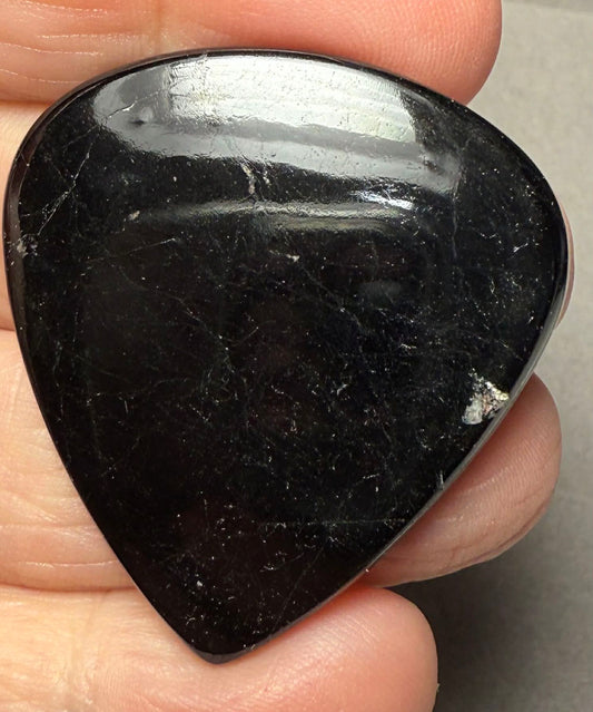 Teardrop 39x37mm Black Tourmaline Cabochon 43