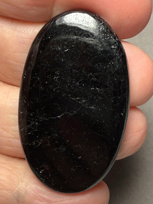 Oval 44x26mm Black Tourmaline Cabochon 45