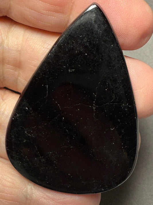 Teardrop 54x38mm Black Tourmaline Cabochon 46