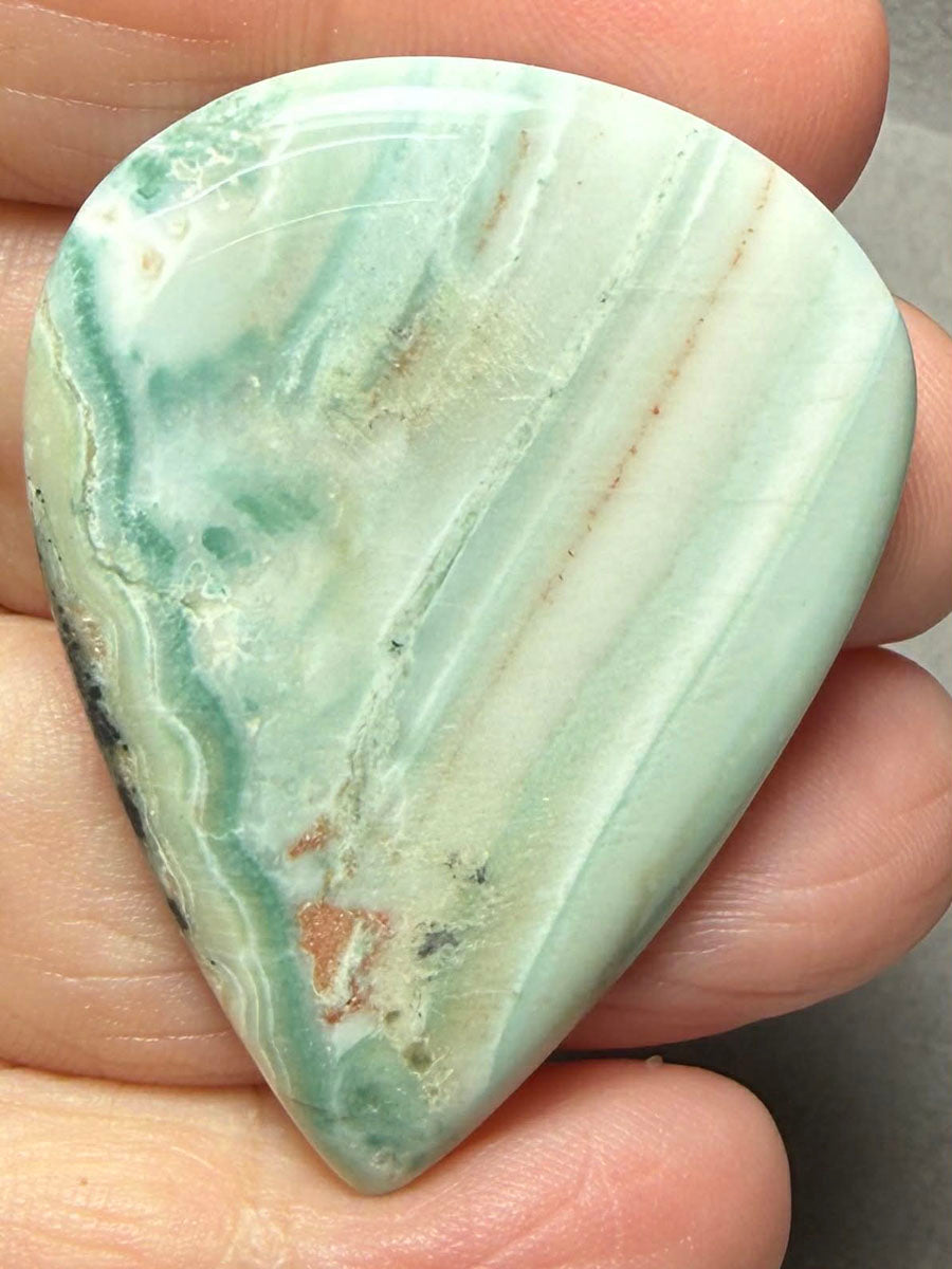 Teardrop 44x34mm Green Lace Jasper Cabochon 33