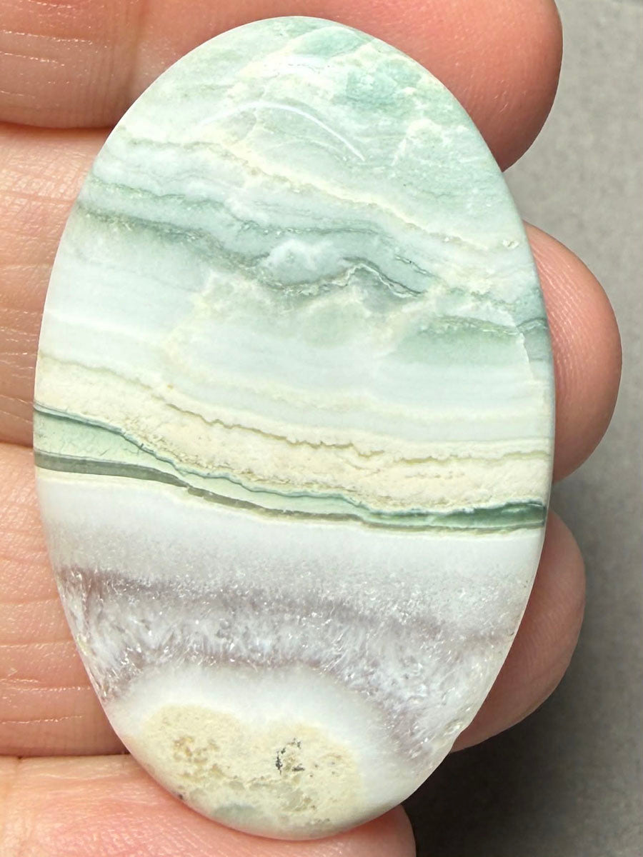 Oval 43x28mm Green Lace Jasper Cabochon 34