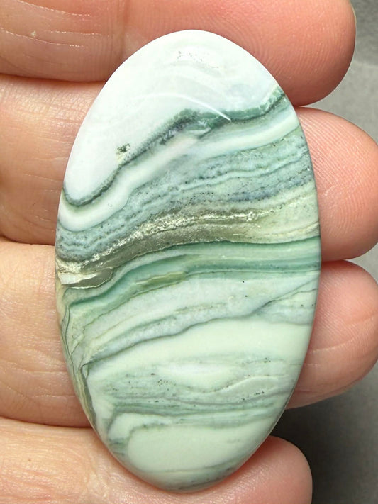 Oval 45x26mm Green Lace Jasper Cabochon 40