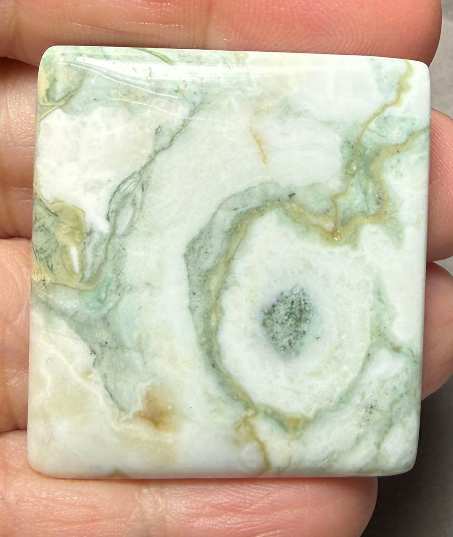Rectangle 38x35mm Green Lace Jasper Cabochon 41
