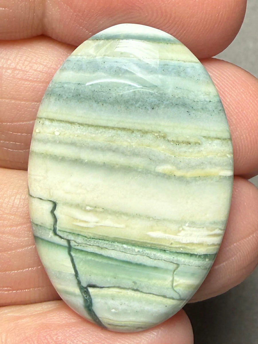 Oval 34x23mm Green Lace Jasper Cabochon 49