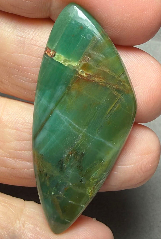 Freeform 50x22mm Gary Green Jasper Cabochon 26