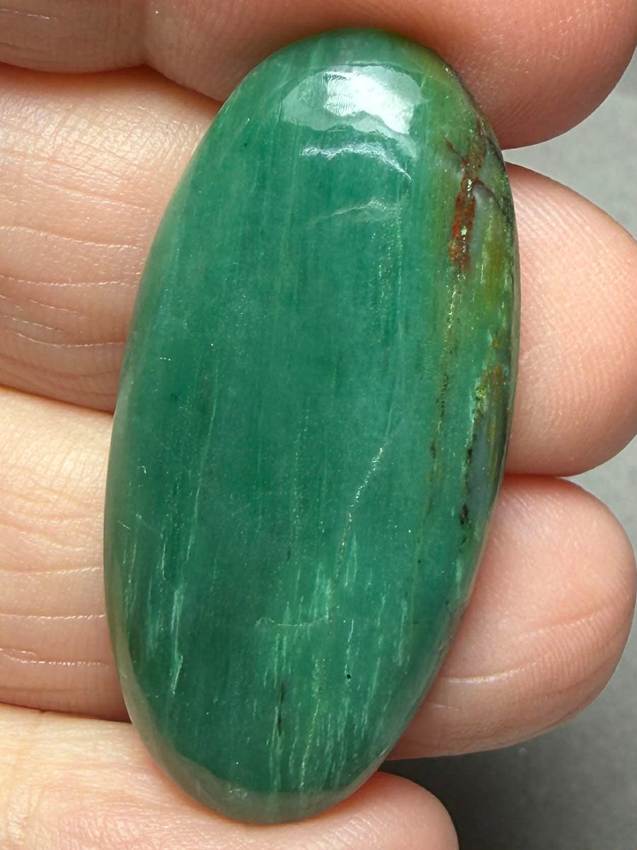 Oval 39x19mm Gary Green Jasper Cabochon 32