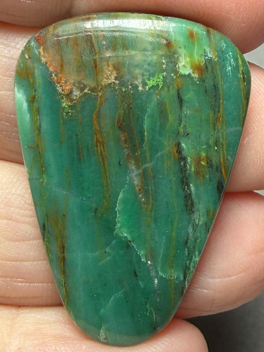 Freeform 37x25mm Gary Green Jasper Cabochon 36