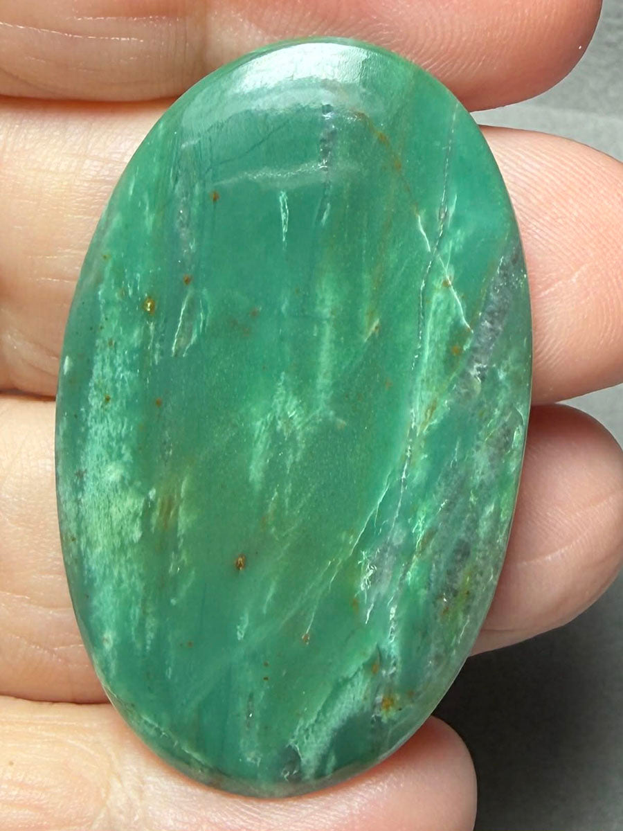 Oval 45x27mm Gary Green Jasper Cabochon 40