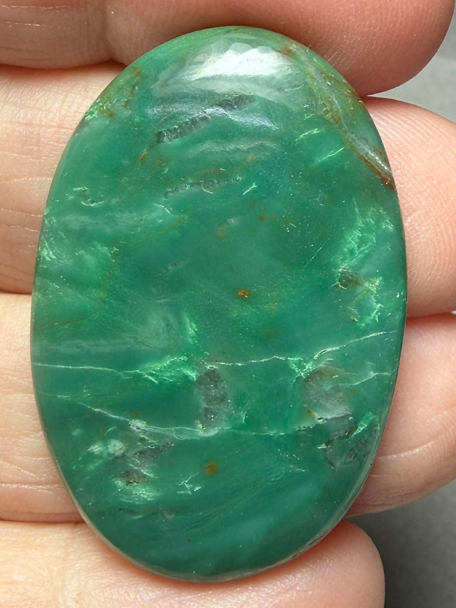 Oval 38x25mm Gary Green Jasper Cabochon 45