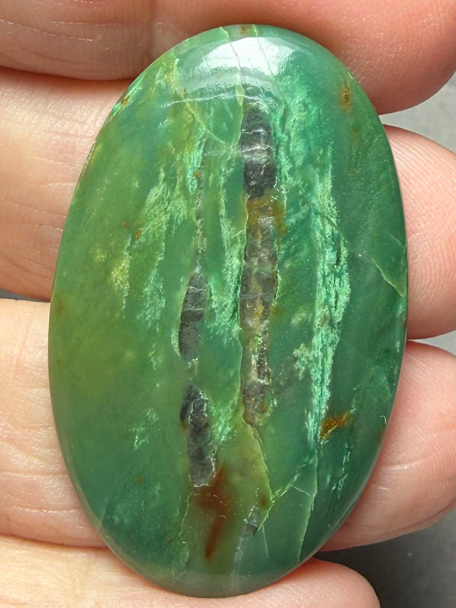 Oval 43x26mm Gary Green Jasper Cabochon 51