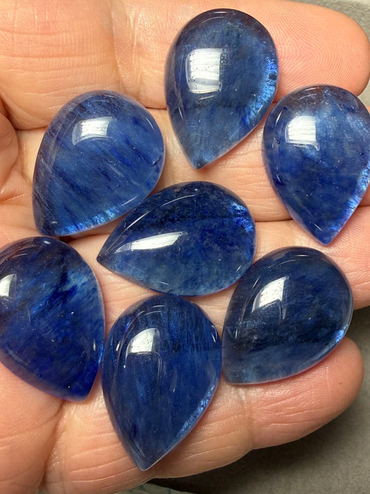 Single Teardrop 25mm Long Blueberry Quartz Cabochon