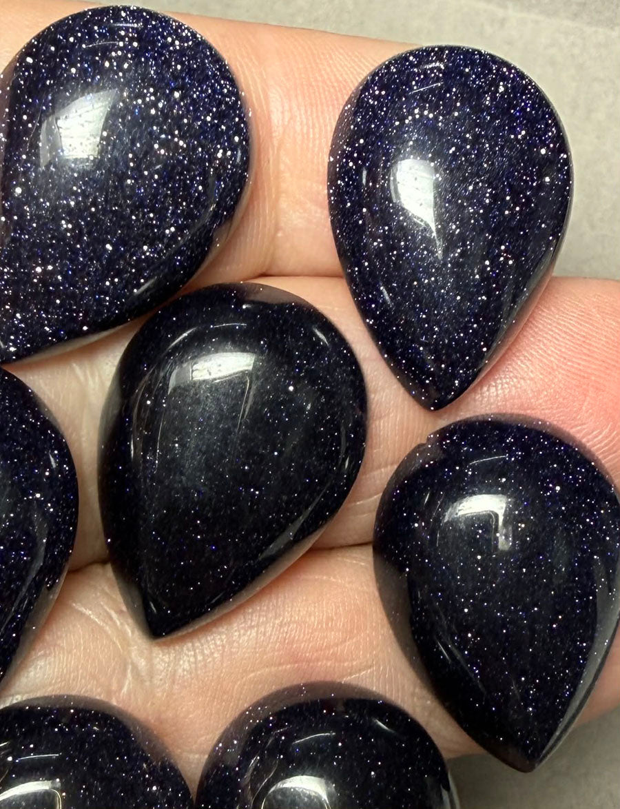 Single Teardrop 25mm Long Bluestone Cabochon