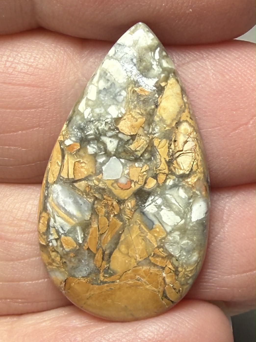 Teardrop 29x17mm Brecciated Mookaite Cabochon 30