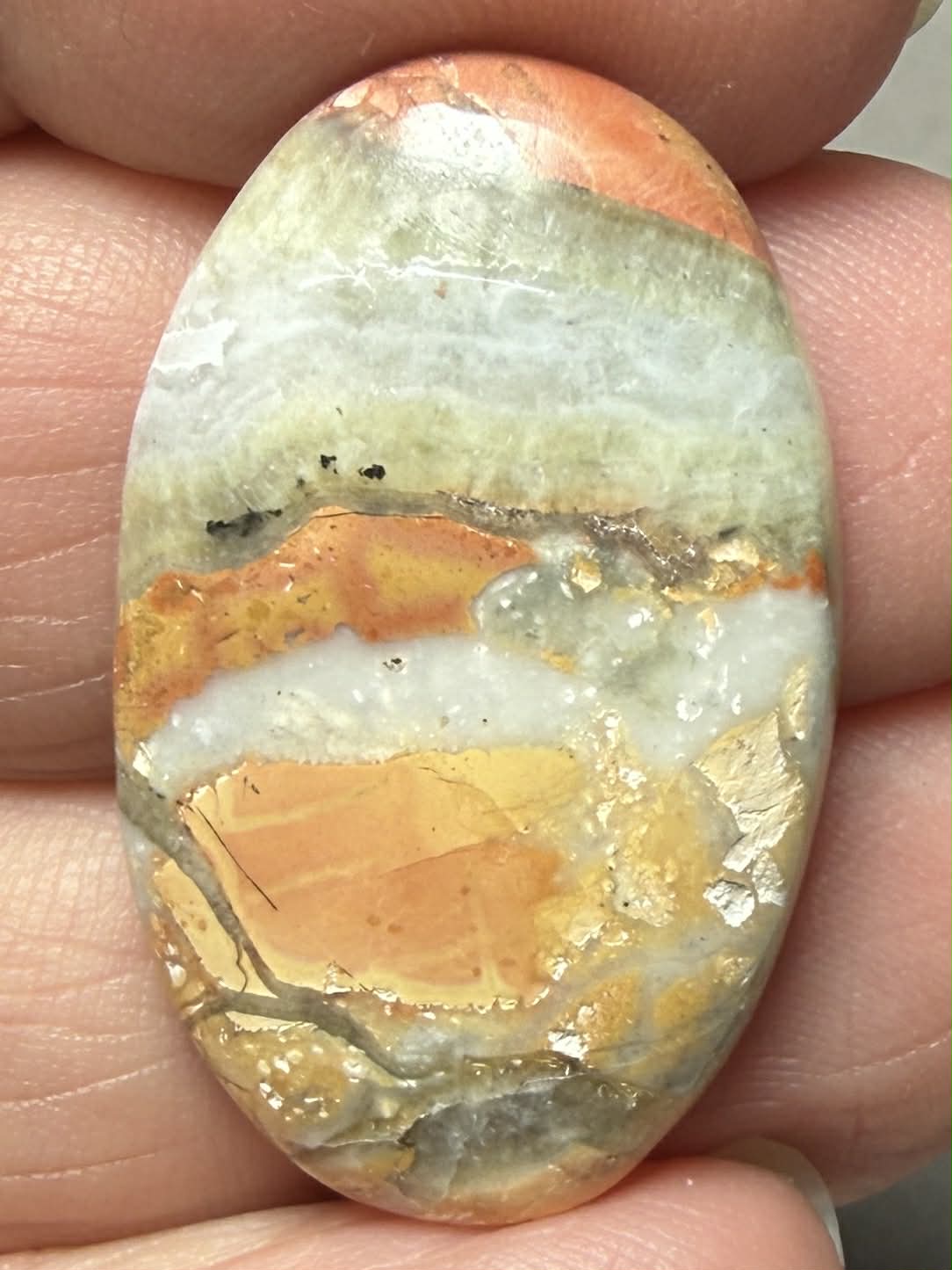 Oval 31x19mm Brecciated Mookaite Cabochon 31