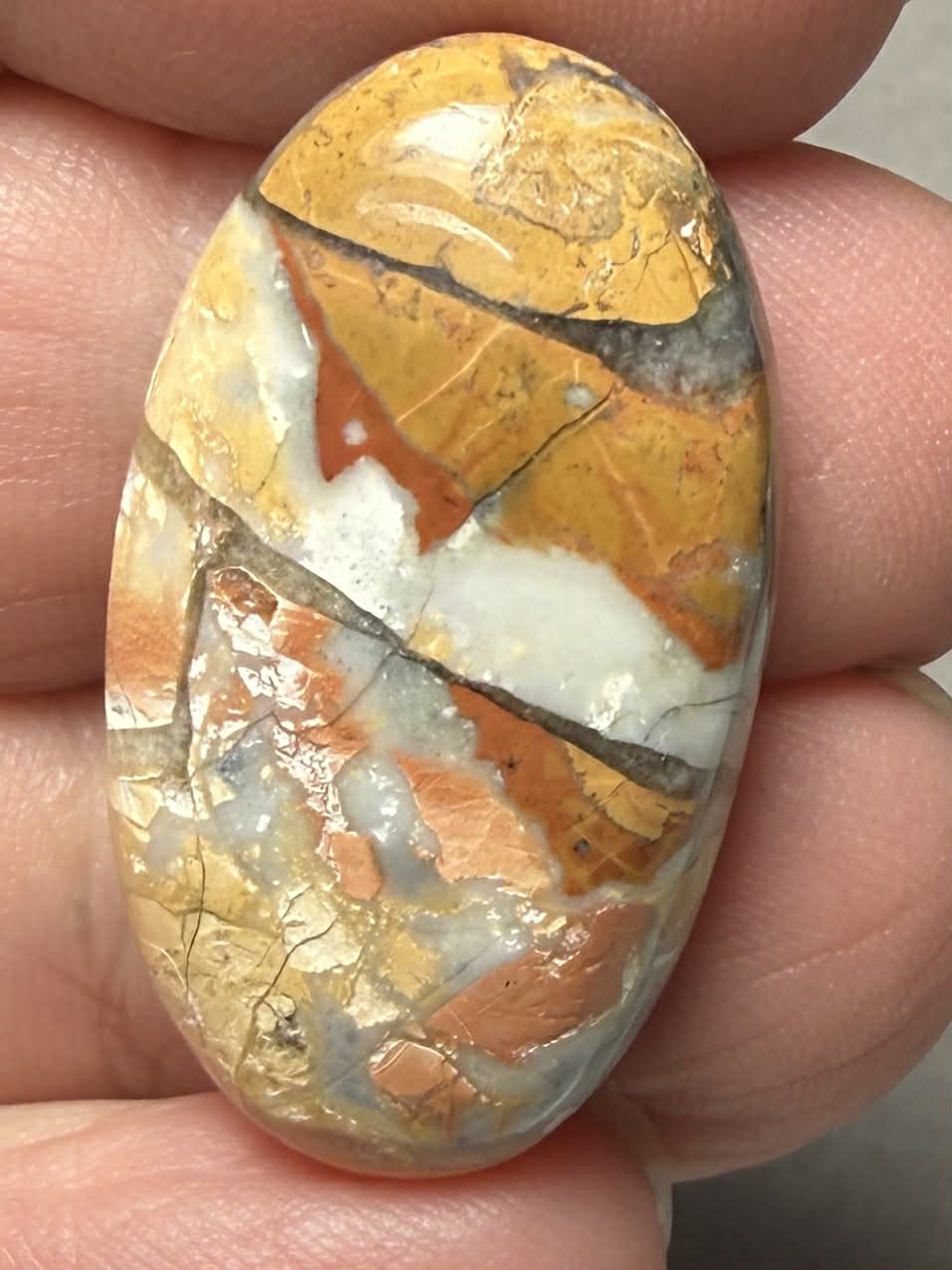 Oval 30x17mm Brecciated Mookaite Cabochon 33