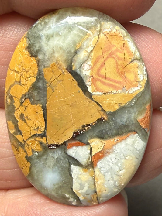 Oval 33x24mm Brecciated Mookaite Cabochon 34