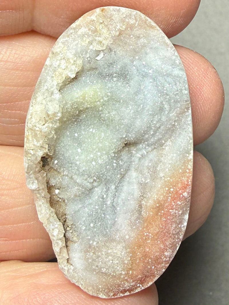 Oval 38x22mm Druzy Desert Chalcedony Cabochon 08