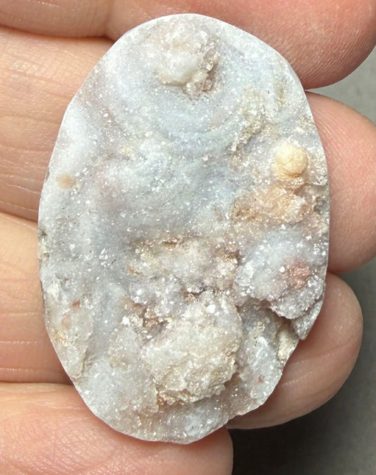 Oval 34x23mm Druzy Desert Chalcedony Cabochon 13