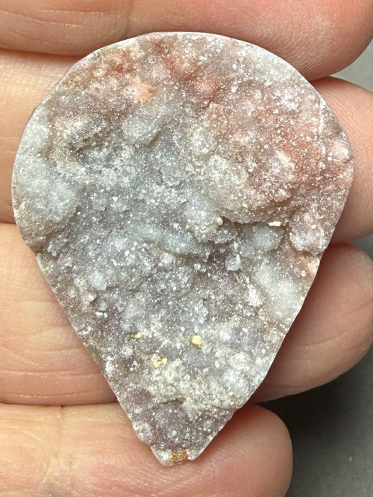 Teardrop 38x29mm Druzy Desert Chalcedony Cabochon 16