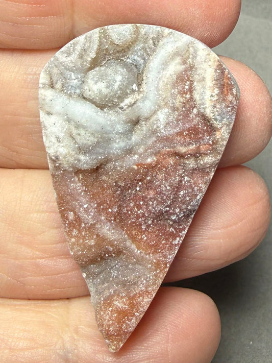 Teardrop 43x27mm Druzy Desert Chalcedony Cabochon 18