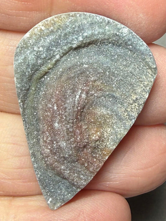 Teardrop 36x25mm Druzy Desert Chalcedony Cabochon 19