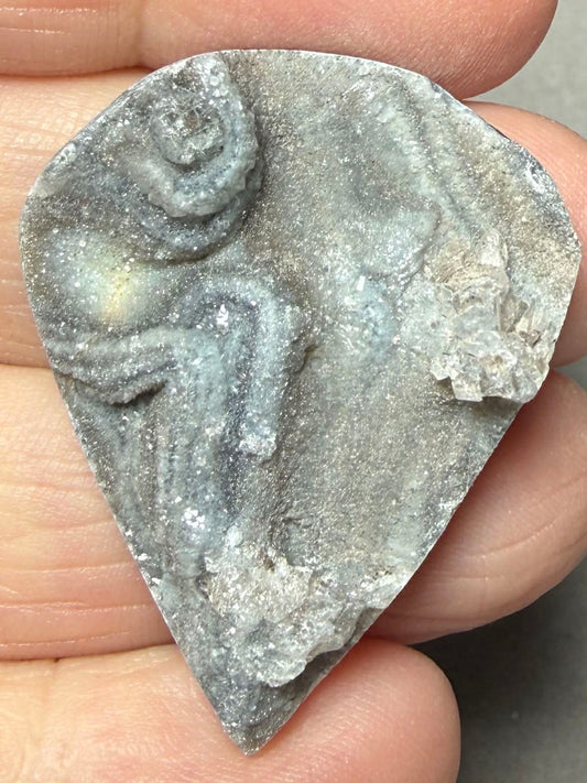 Teardrop 36x29mm Druzy Desert Chalcedony Cabochon 20