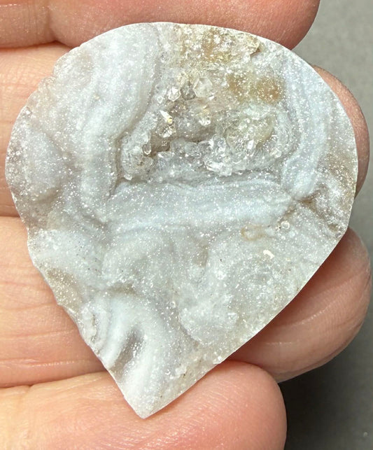 Teardrop 33x30mm Druzy Desert Chalcedony Cabochon 21