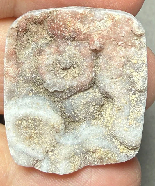 Rectangle 28x24mm Druzy Desert Chalcedony Cabochon 24